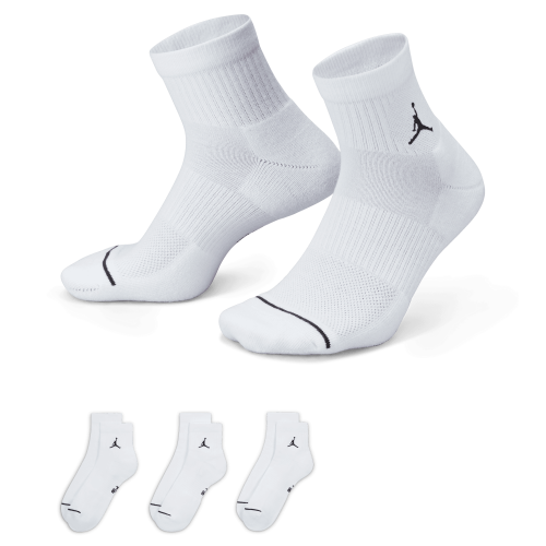 Jordan Everyday Ankle Socks 3 Pairs "White Black" (Unisex)