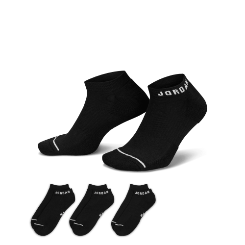 Jordan Everyday No-Show Socks "Black White" (3 Pairs) (Unisex)
