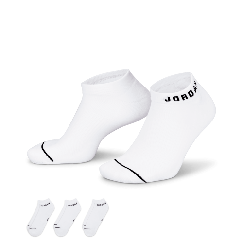 Jordan Everyday No-Show Socks "White Black" (3 Pairs) (Unisex)