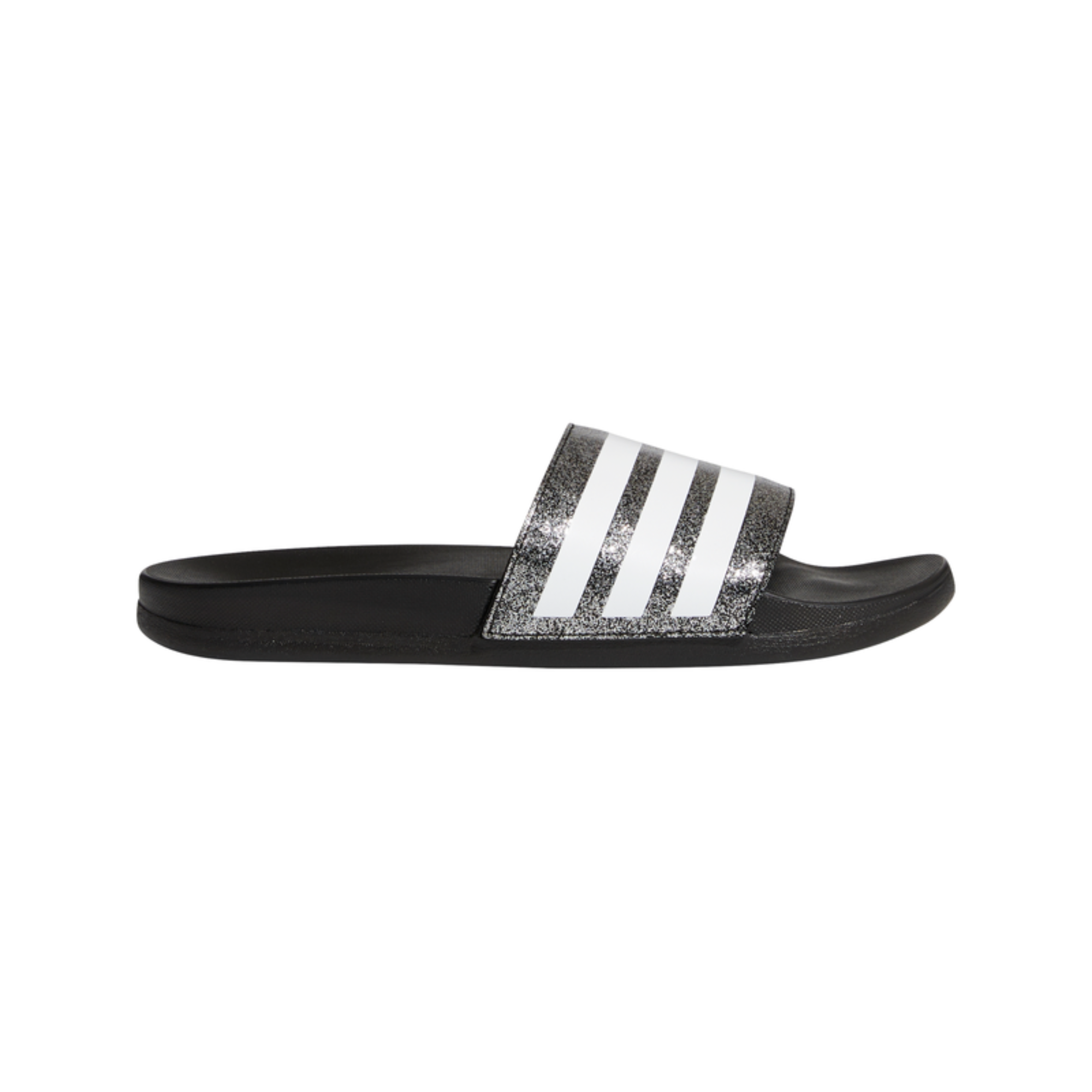 Kid's Adidas Adilette Comfort Slides "Black Glitte"