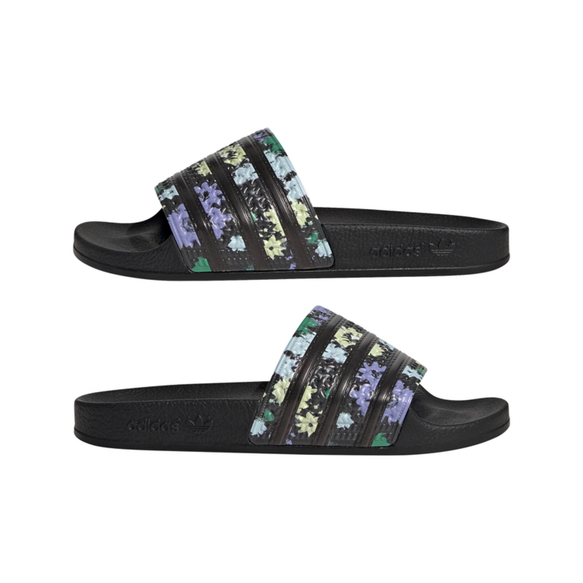 Women's Adadias Adilette Slides "Black Floral"
