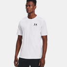 Men's Under Armour Left Chest Short Sleeve "White Black"