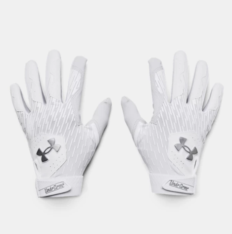 Men's Under Armour Clean Up Batting Gloves "White"