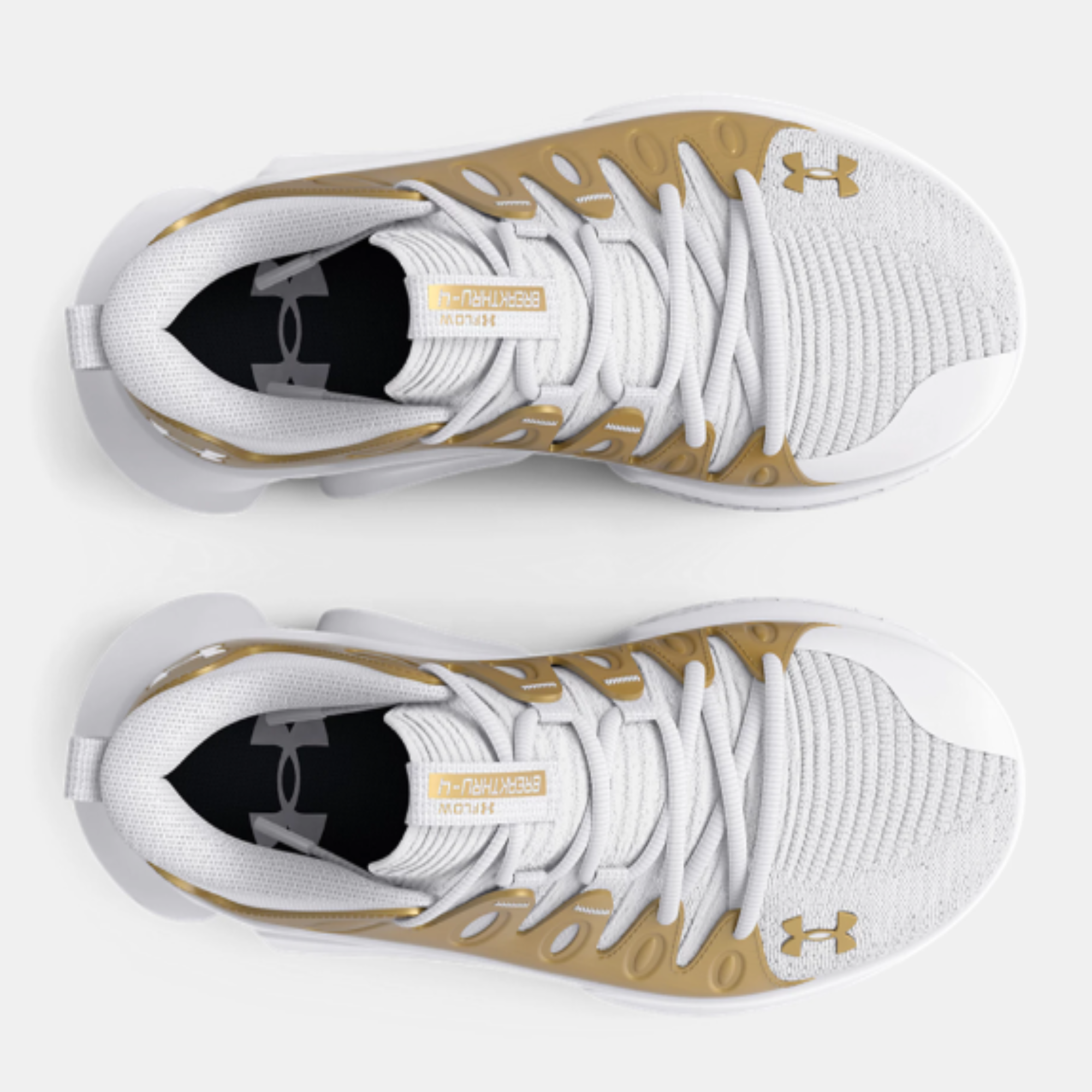 Women's Under Armour Flow Breakthru 4 Basketball "White Metallic Gold"