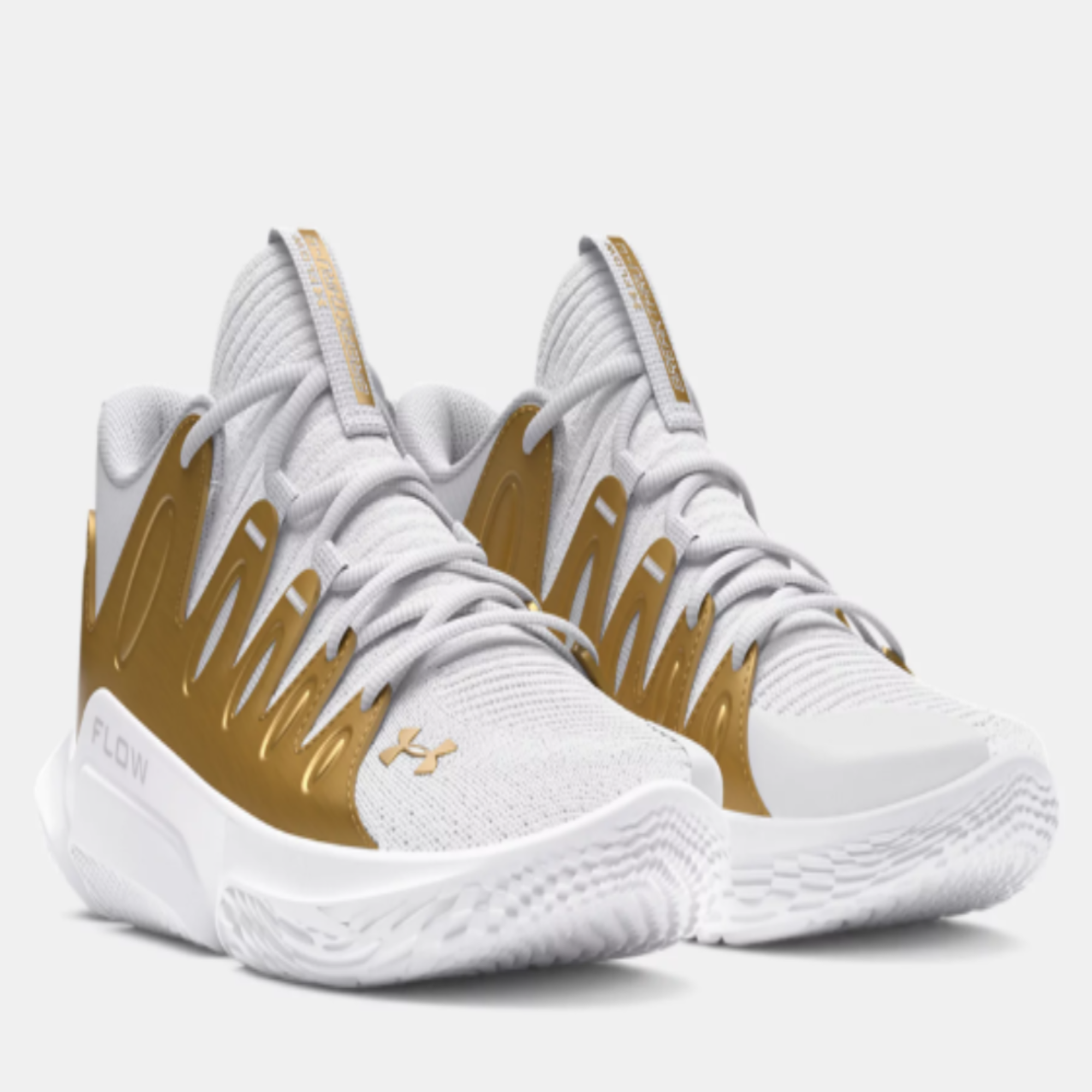 Women's Under Armour Flow Breakthru 4 Basketball "White Metallic Gold"