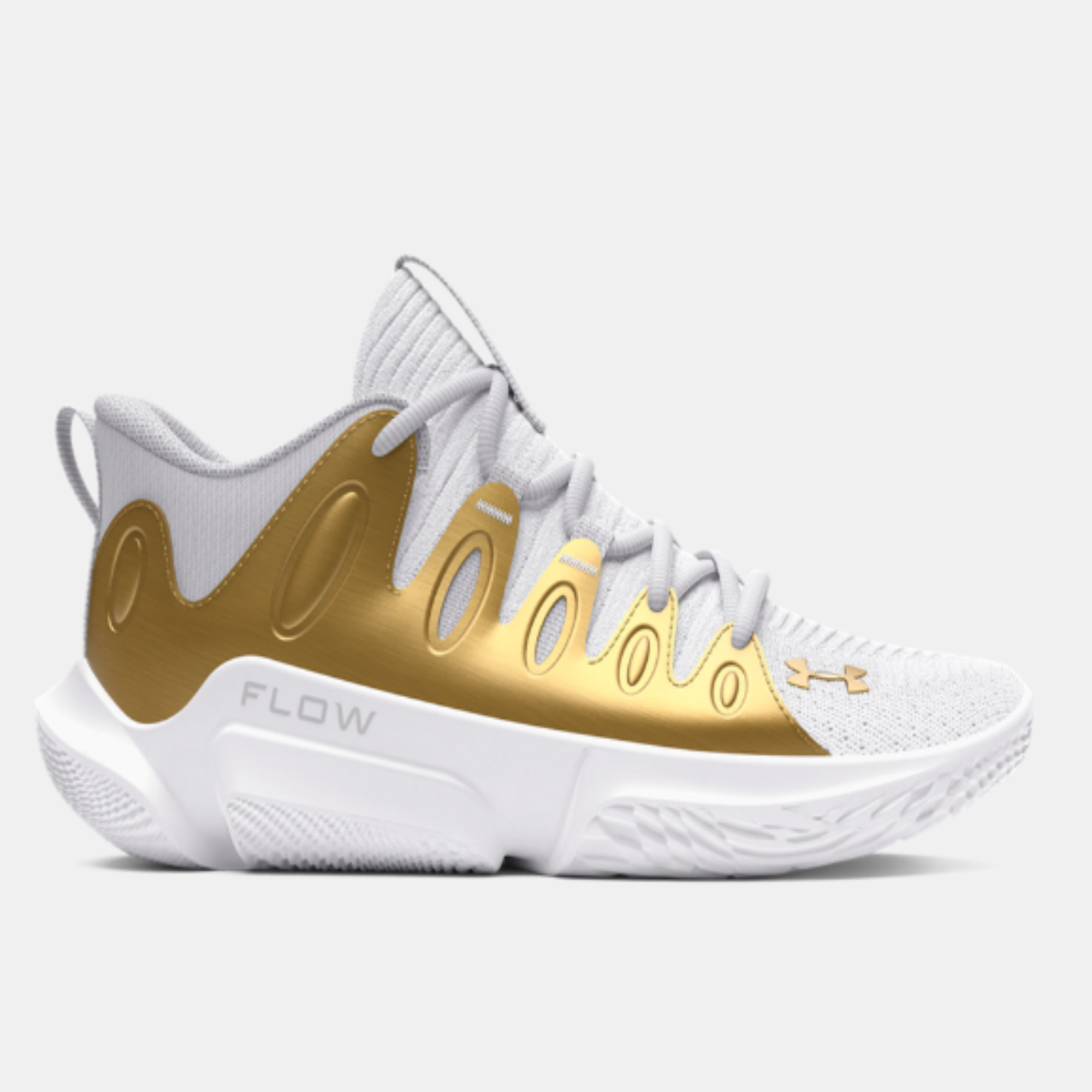 Women's Under Armour Flow Breakthru 4 Basketball "White Metallic Gold"