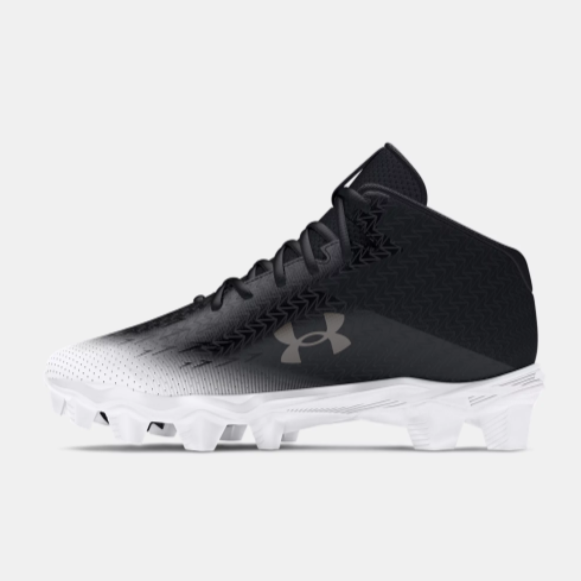 Men's Under Armour Spotlight Franchise 4 RM Football Cleats "Metallic Gun Black/White"