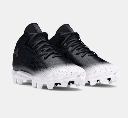 Men's Under Armour Spotlight Franchise 4 RM Football Cleats "Metallic Gun Black/White"