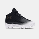 Men's Under Armour Spotlight Franchise 4 RM Football Cleats "Metallic Gun Black/White"