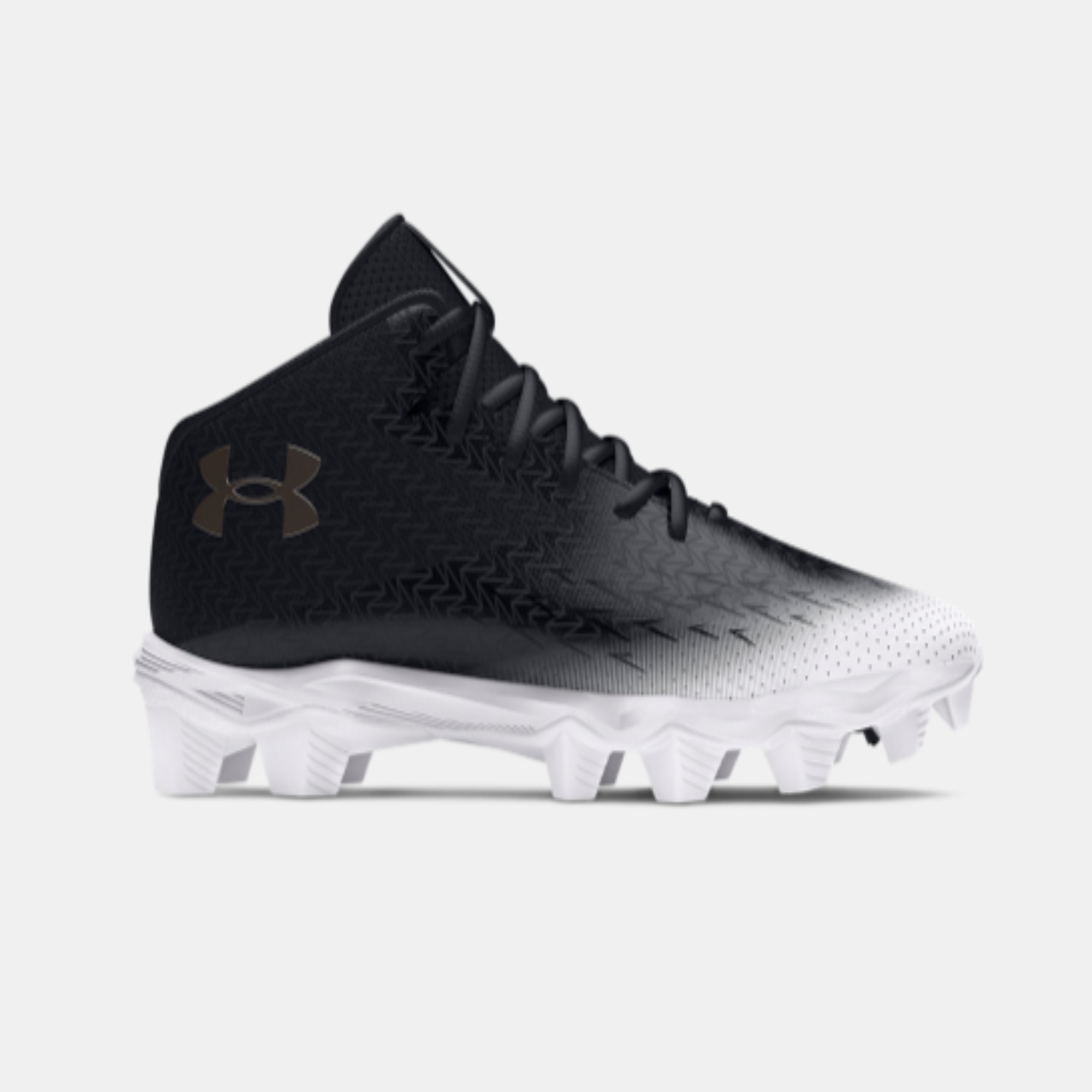 Men's Under Armour Spotlight Franchise 4 RM Football Cleats "Metallic Gun Black/White"