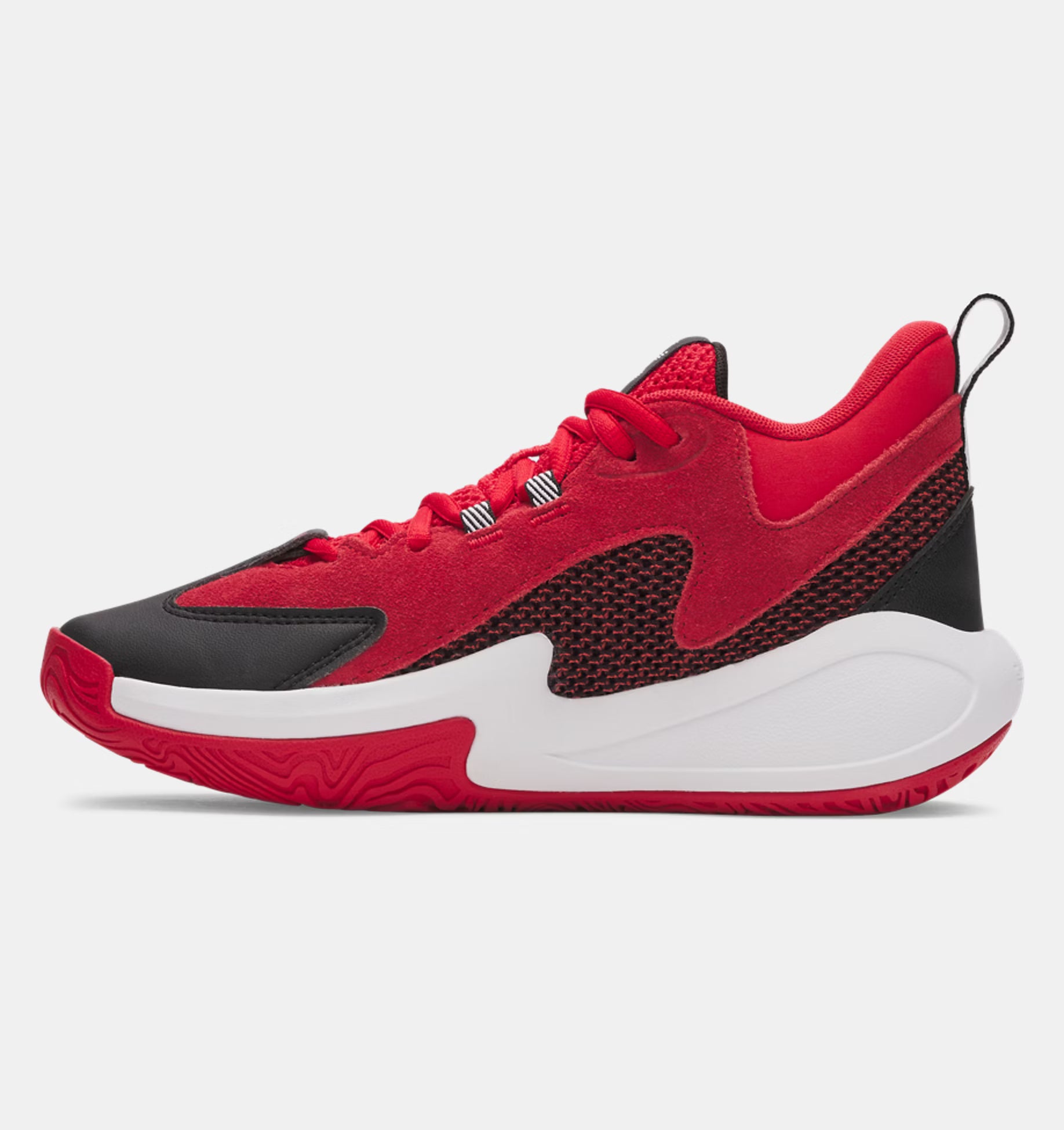 Big Kids' Under Armour Curry 3Z 25 Suede "Red White Black"