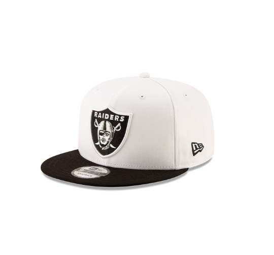 Las Vegas Raiders New Era White on Black 9FIFTY Snapback