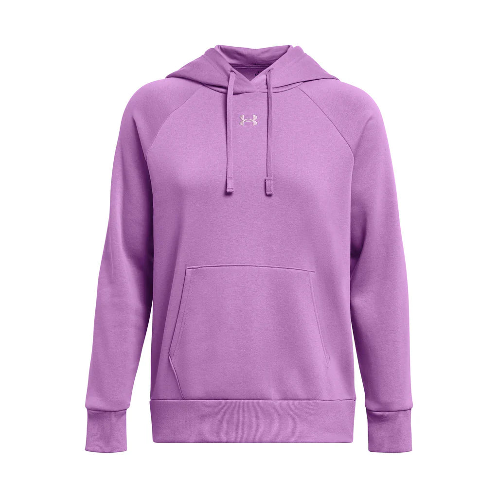 Women's Under Armour Rival Fleece Pullover Hoodie "Purple/White"