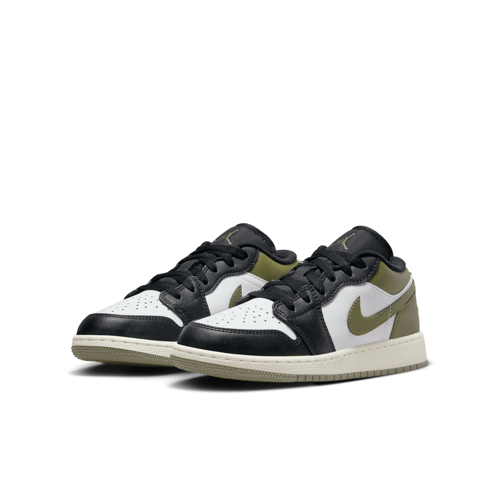Big Kids' Air Jordan 1 Low "Black Toe Medium Olive"