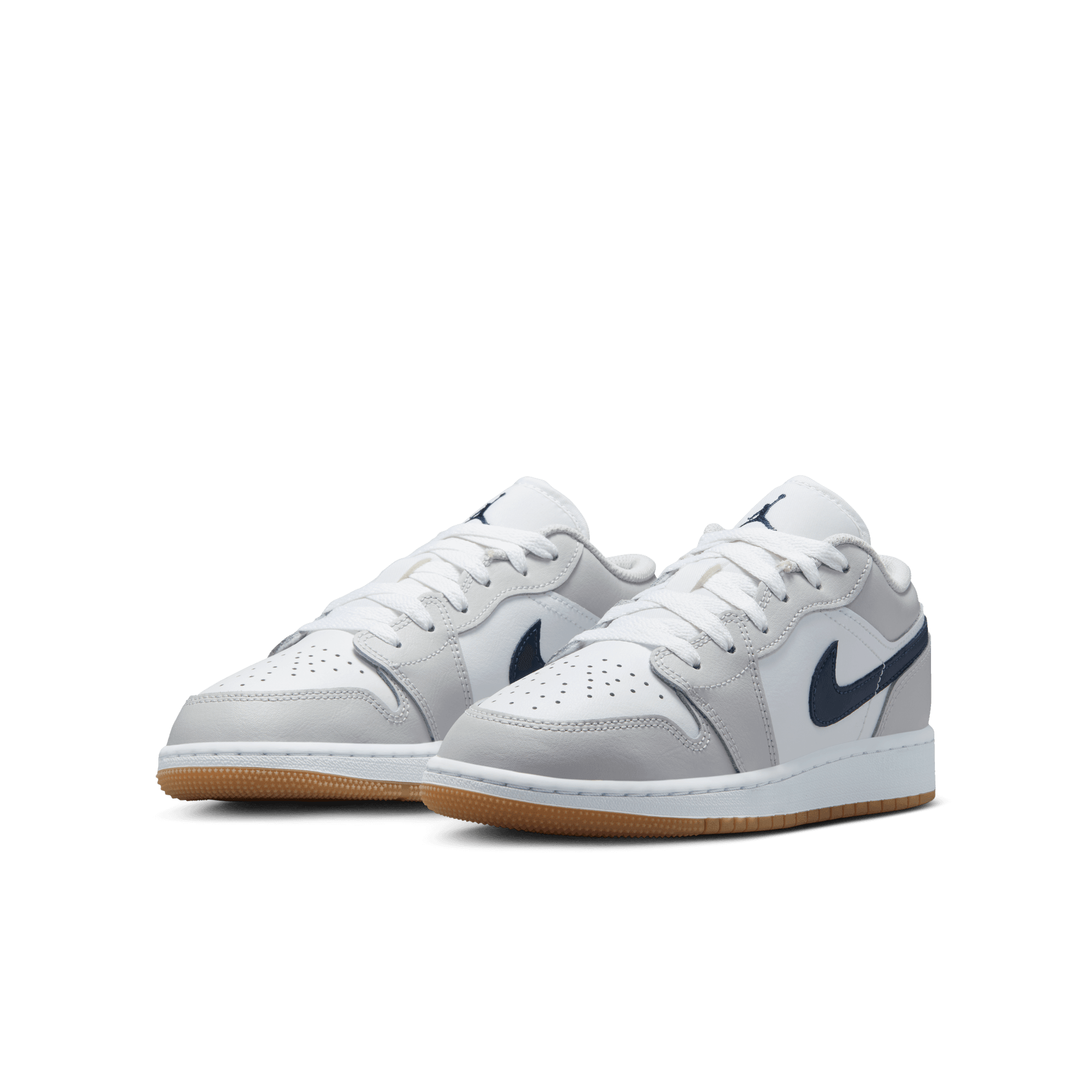 Big Kids' Air Jordan 1 Low "White Neutral Grey Gum"