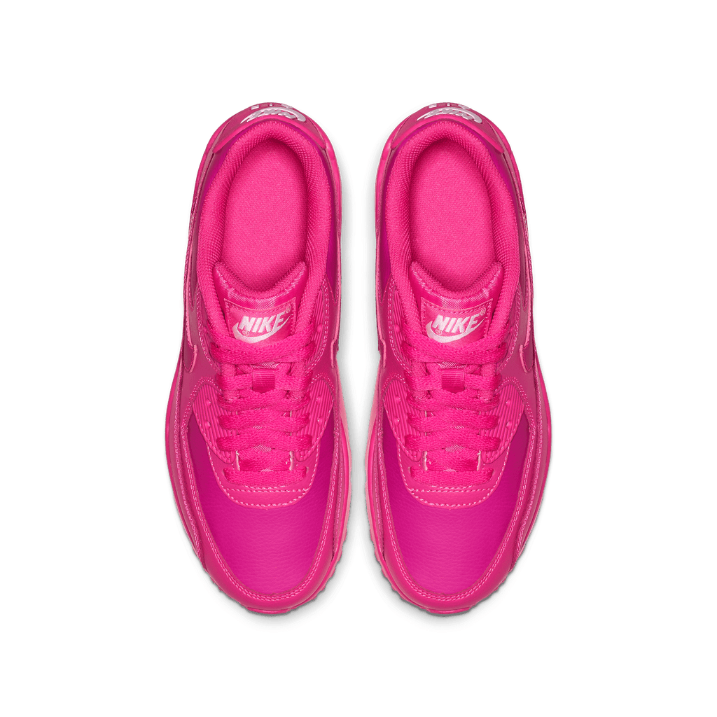 Girls' Nike Air Max 90 Leather "Laser Fuchsia"