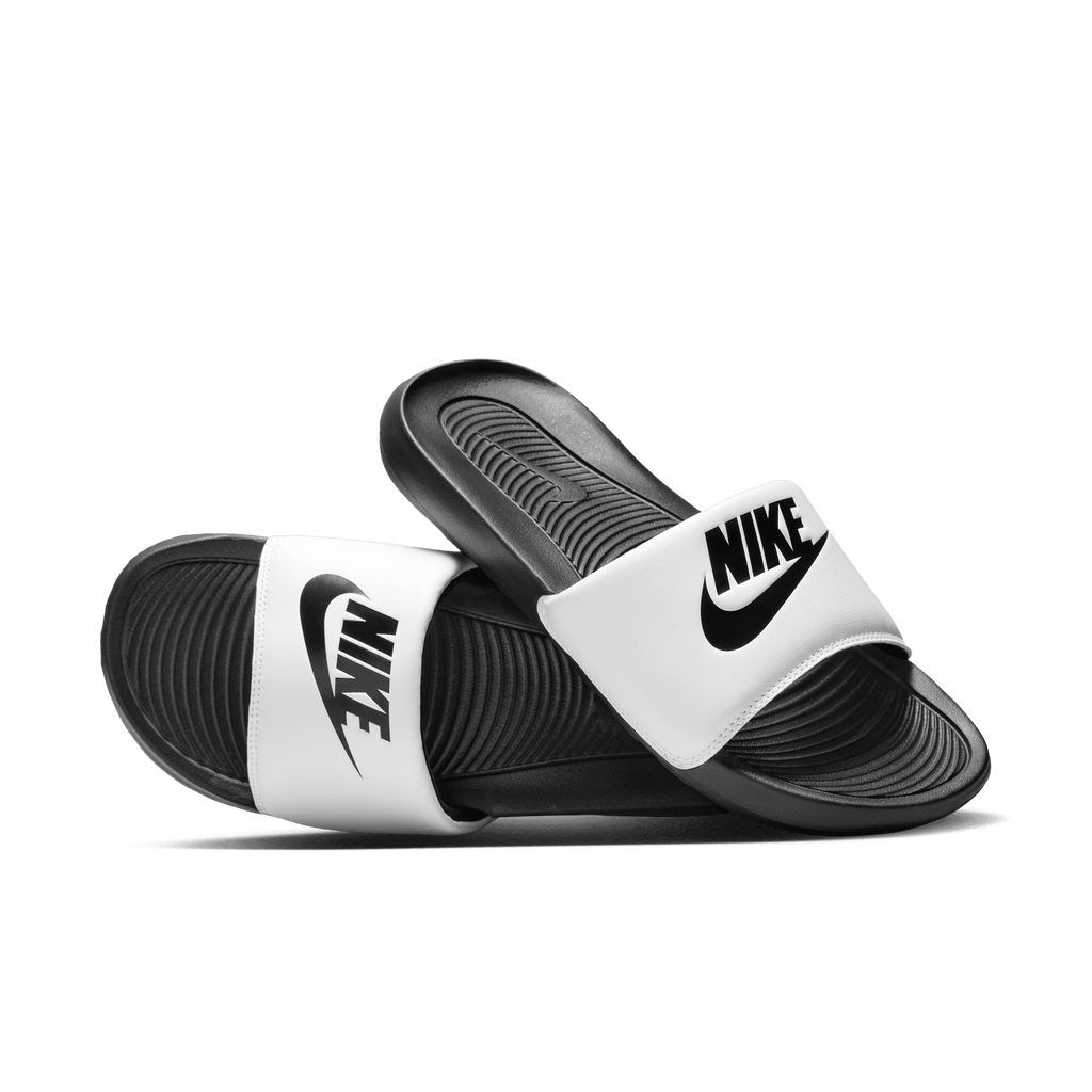 Men's Nike Victori One Slides "White Black"