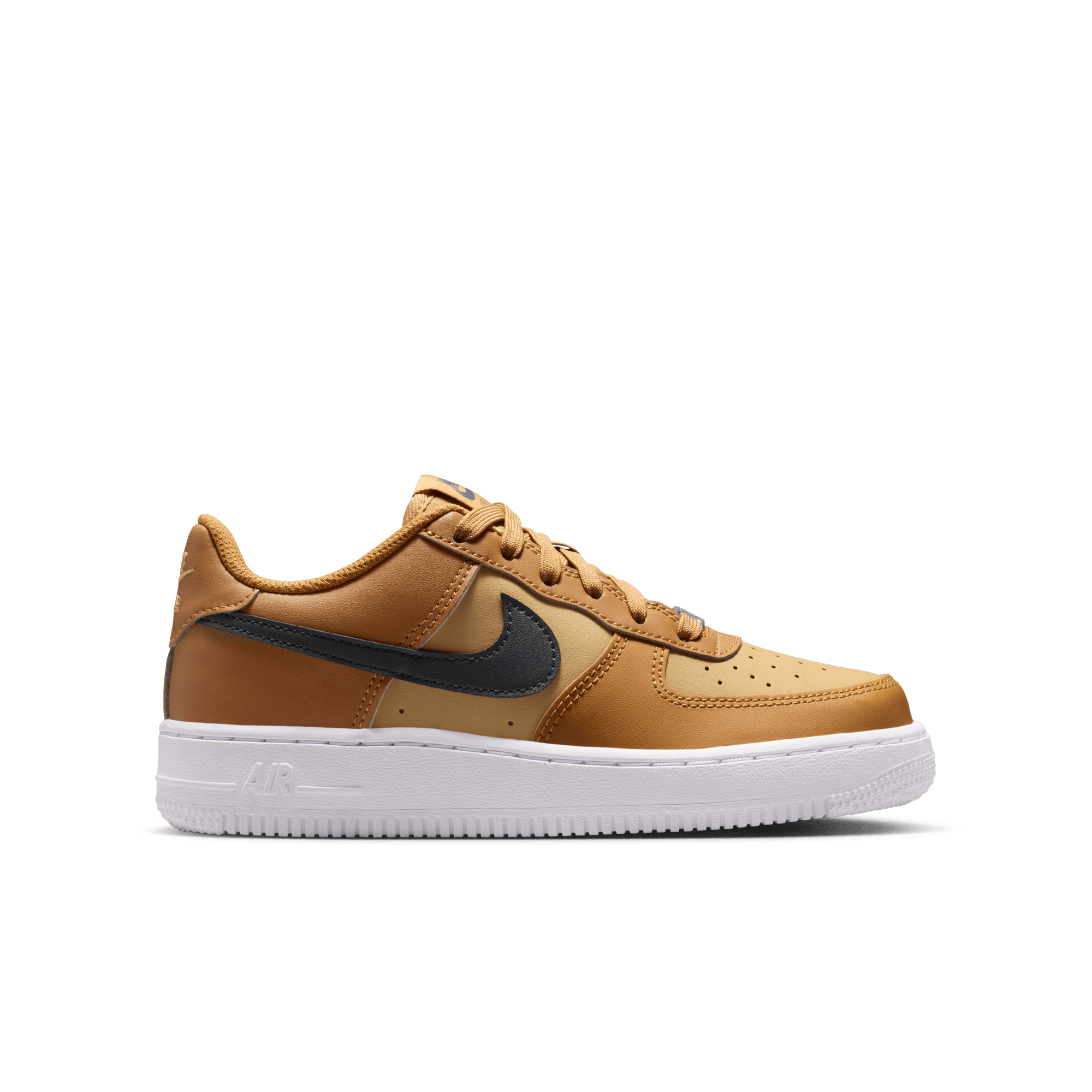 Boy's Nike Air Force 1 "Wheat Club Gold White Anthracite"