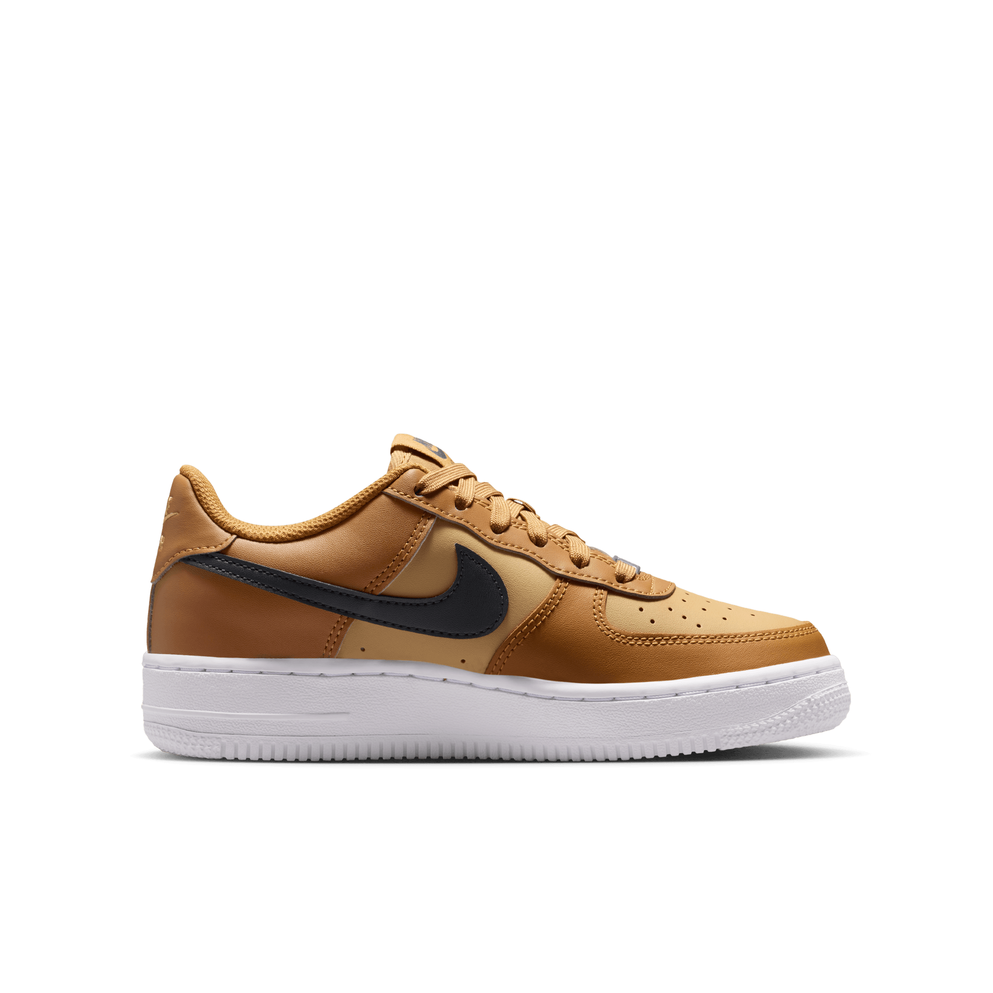 Boy's Nike Air Force 1 "Wheat Club Gold White Anthracite"