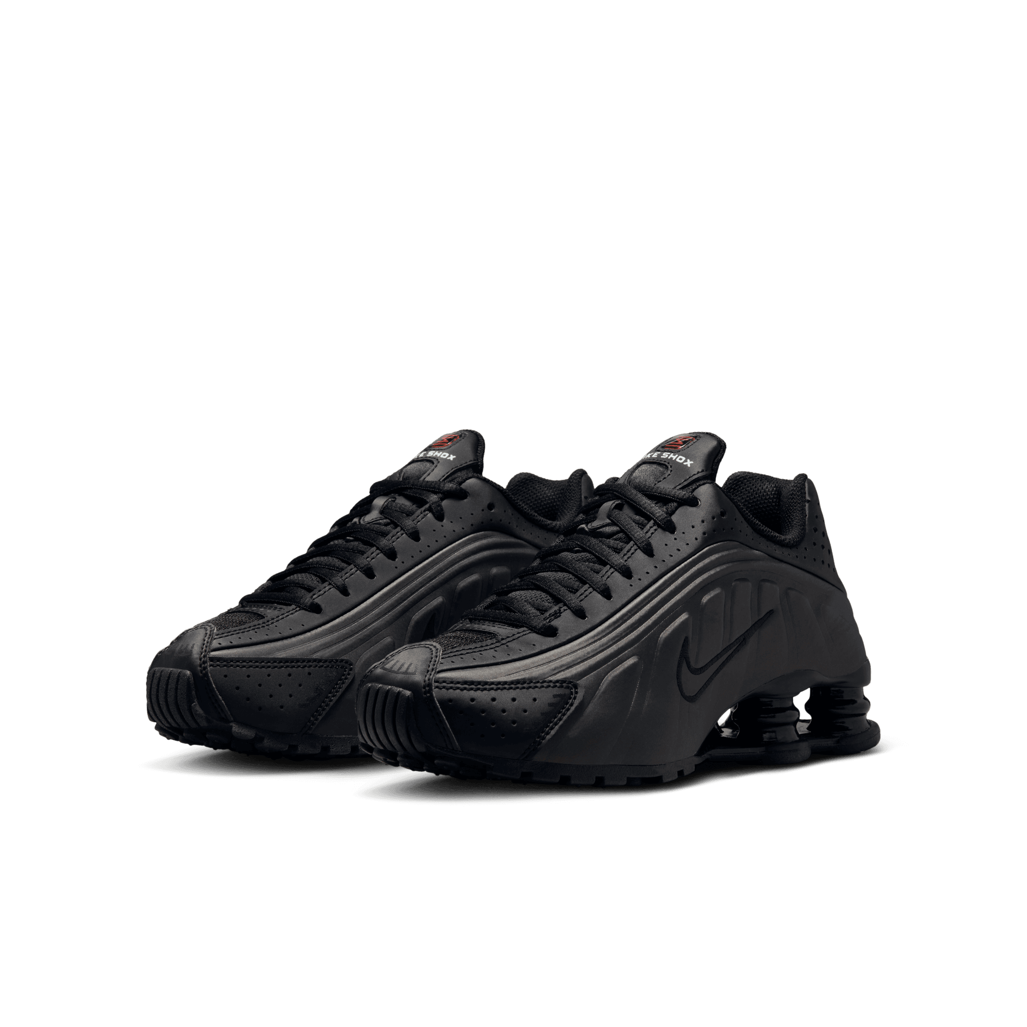 Big Kids' Nike Shox R4 "Triple Black"