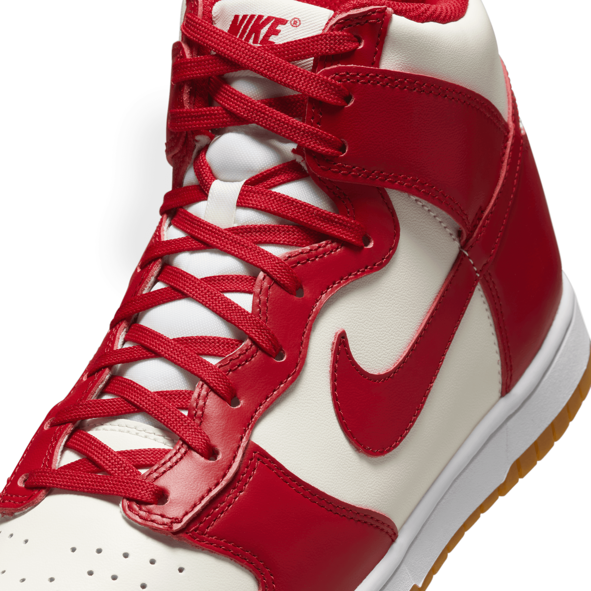 Nike Dunk High Sail Gym Red Gum Women s