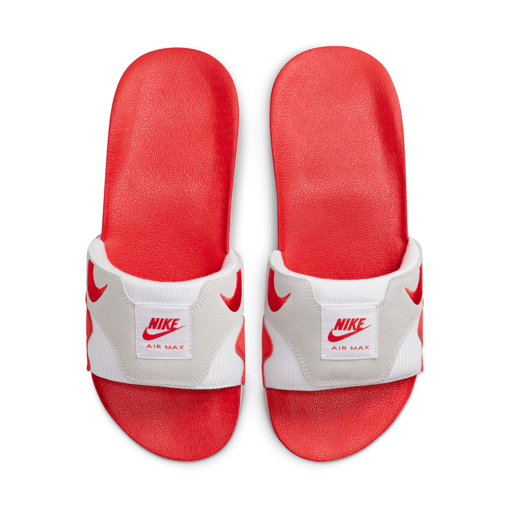 Men's Nike Air Max 1 Slides "White University Red"