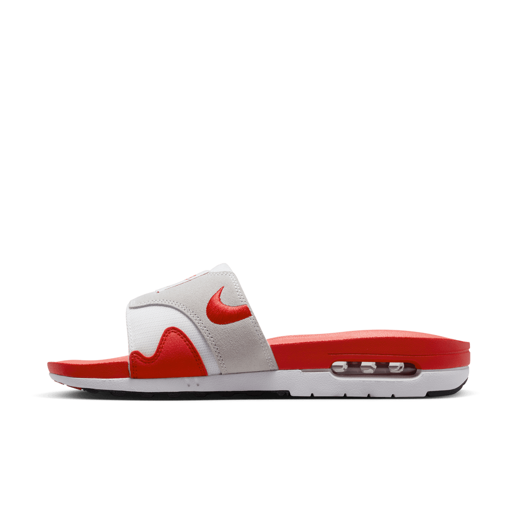 Men's Nike Air Max 1 Slides "White University Red"