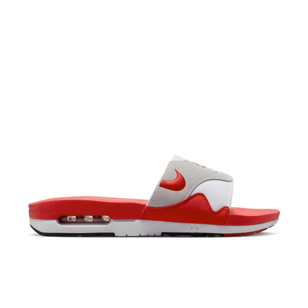 Men's Nike Air Max 1 Slides "White University Red"