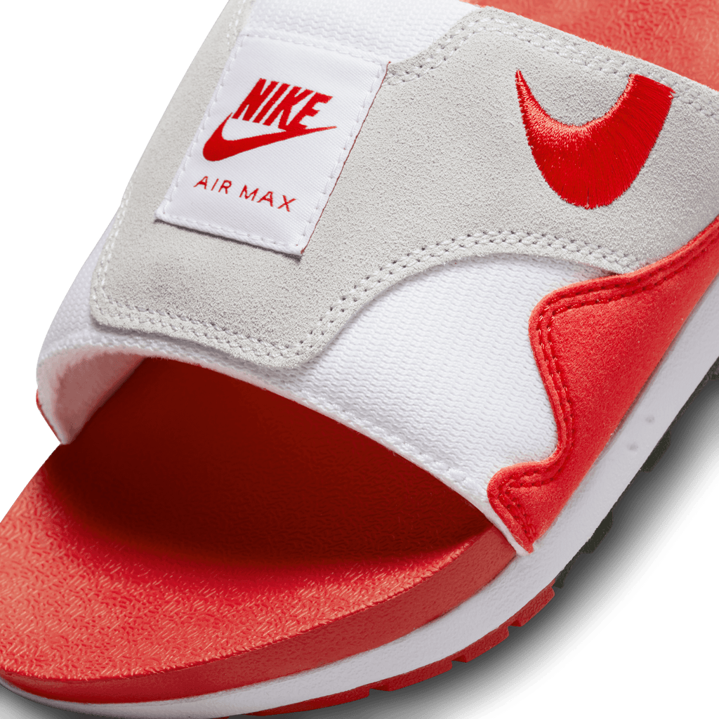 Men's Nike Air Max 1 Slides "White University Red"