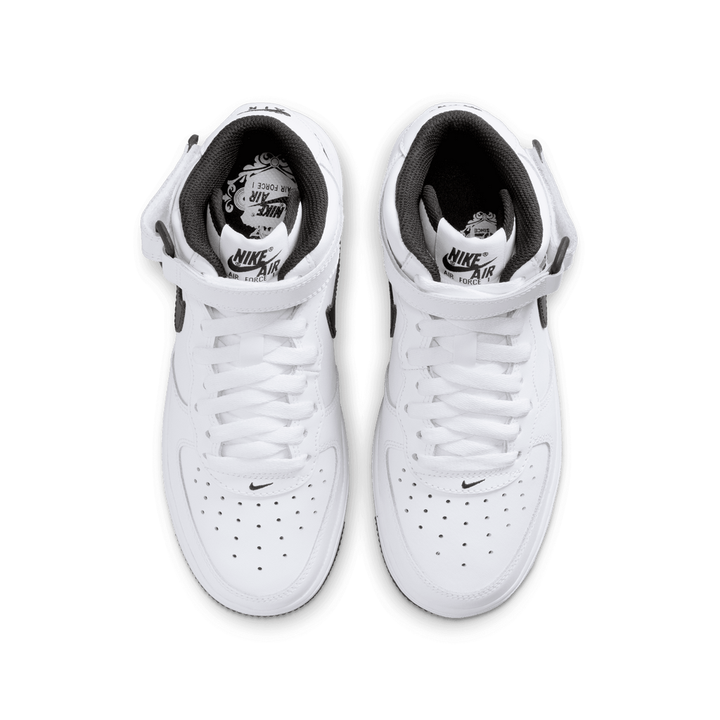 Big Kids' Nike Air Force 1 Mid LE "White Black"