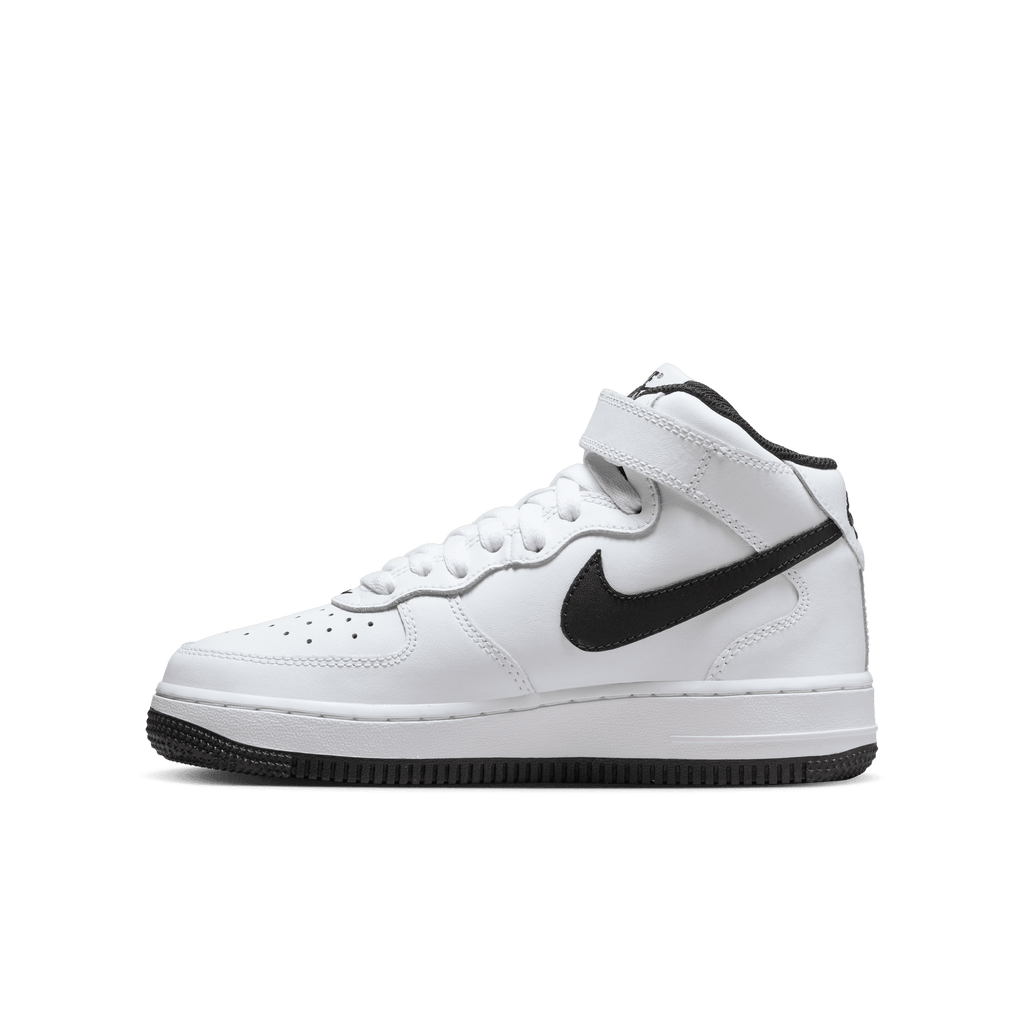 Big Kids' Nike Air Force 1 Mid LE "White Black"