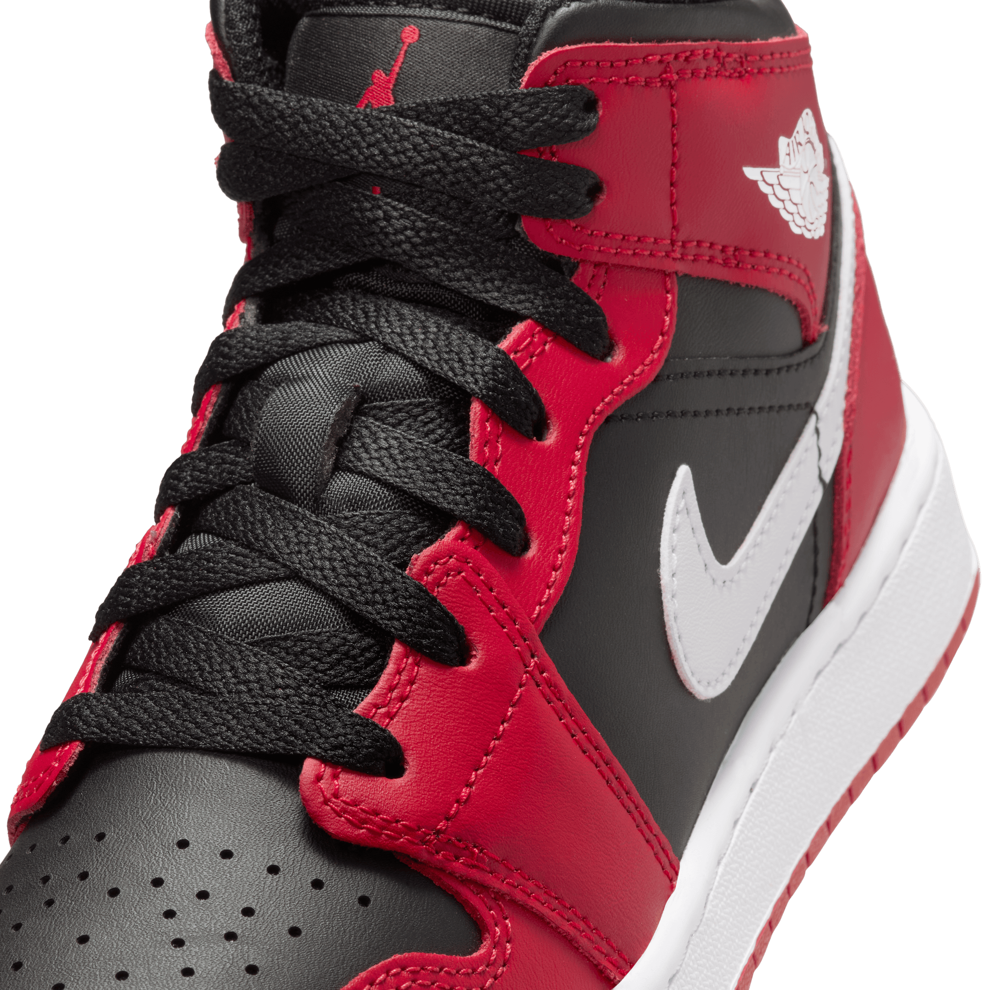 Big Kids' Air Jordan 1 Mid "Gym Red Black White"