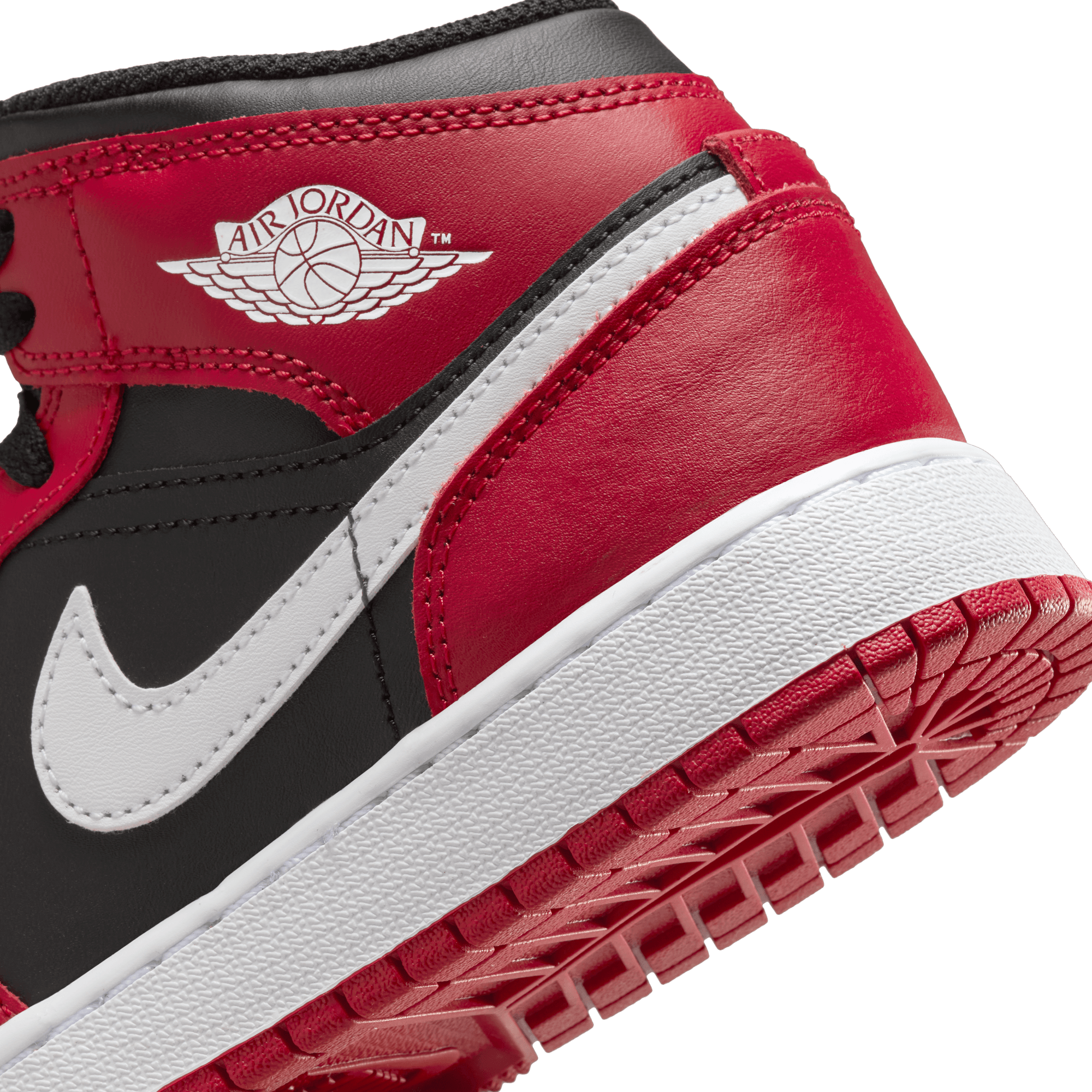 Big Kids' Air Jordan 1 Mid "Gym Red Black White"