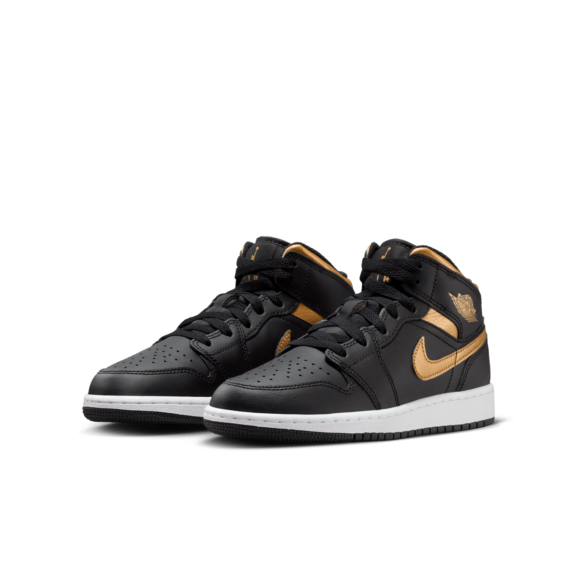 air jordan black and gold shoes for kids