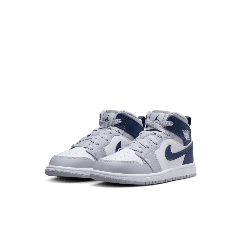 Little Kids' Jordan 1 Mid "Wolf Grey Midnight Navy"
