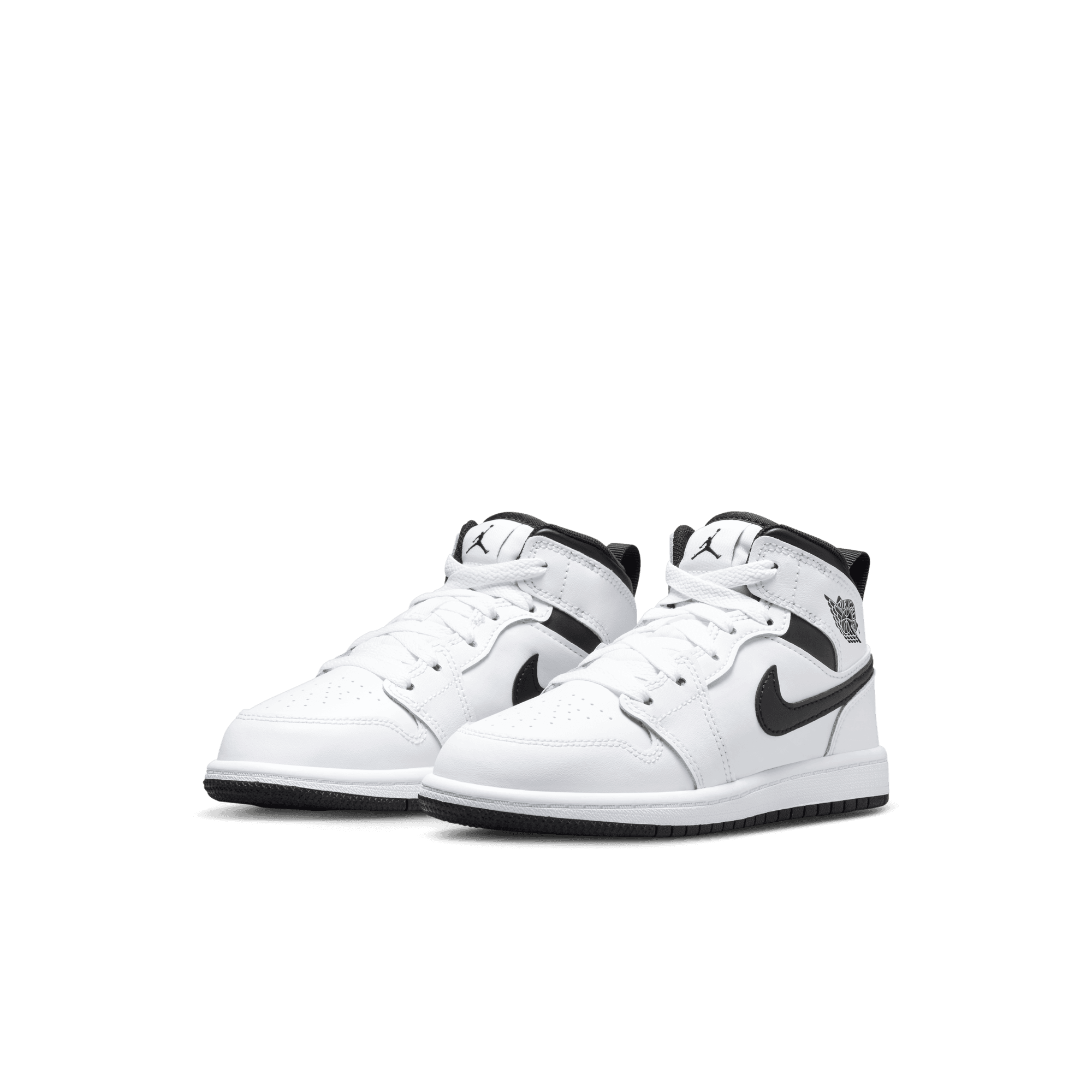 Big Kids Air Jordan 1 Mid White Black Reverse Panda