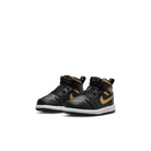 Baby/Toddler Jordan 1 Mid "Black Metallic Gold"