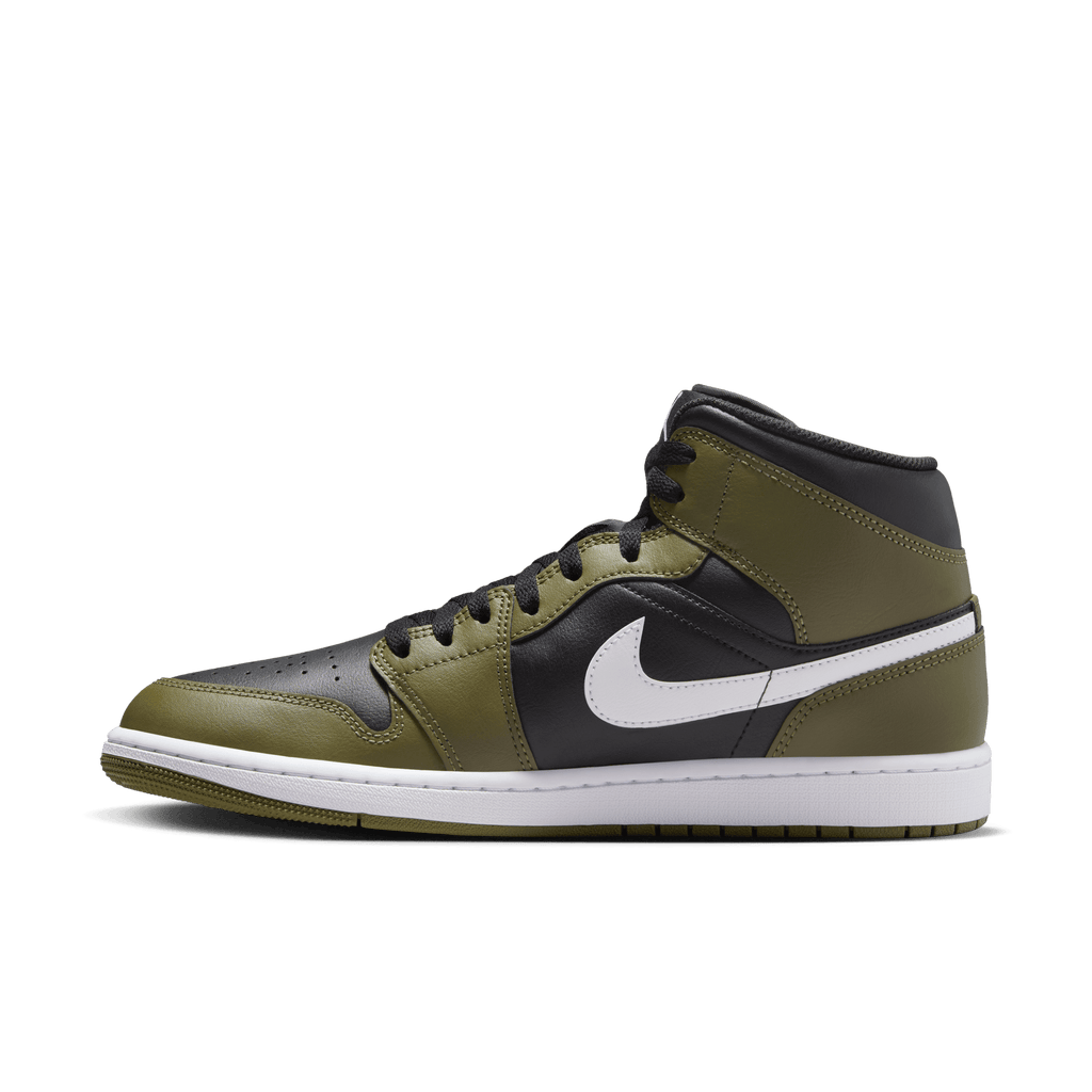 Men's Air Jordan 1 Mid "Black White Olive"