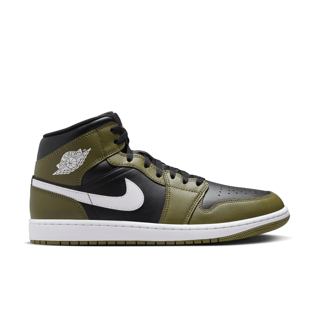 Men's Air Jordan 1 Mid "Black White Olive"