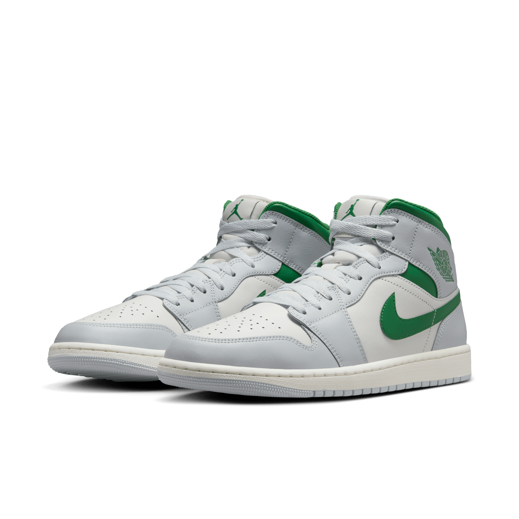 Men's Air Jordan 1 Mid "Summit White Lucky Green"