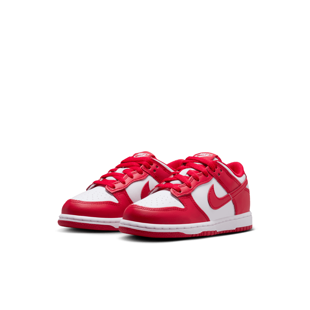 Little Kids' Nike Dunk Low "White University Red"