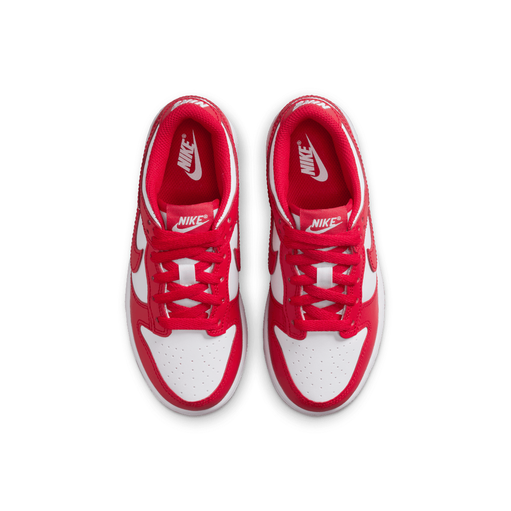 Little Kids' Nike Dunk Low "White University Red"