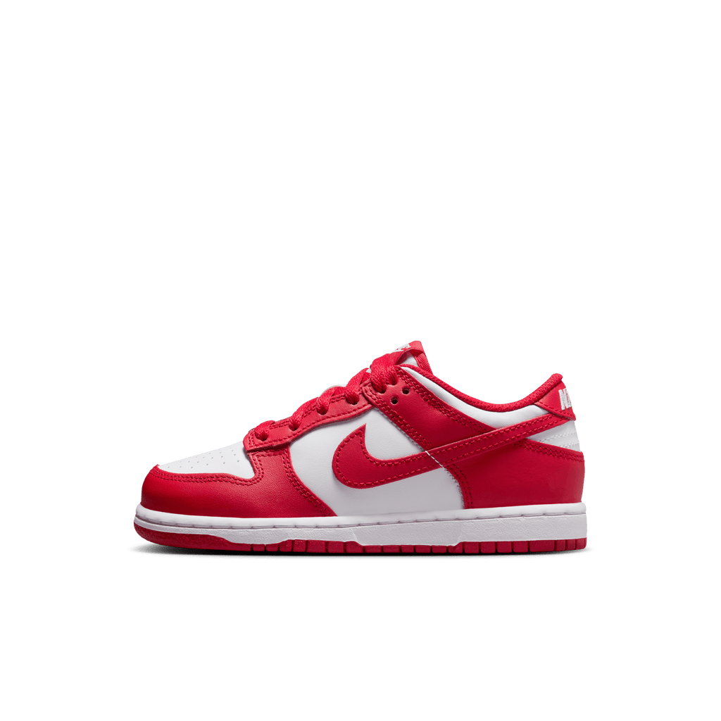 Little Kids' Nike Dunk Low "White University Red"