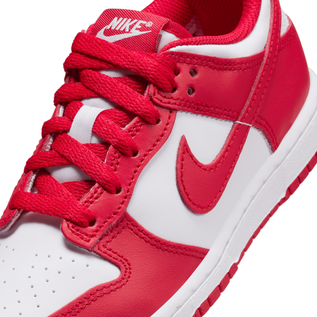 Little Kids' Nike Dunk Low "White University Red"