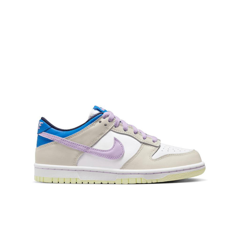 Big Kids' Nike Dunk Low "Khaki Blue Pink"