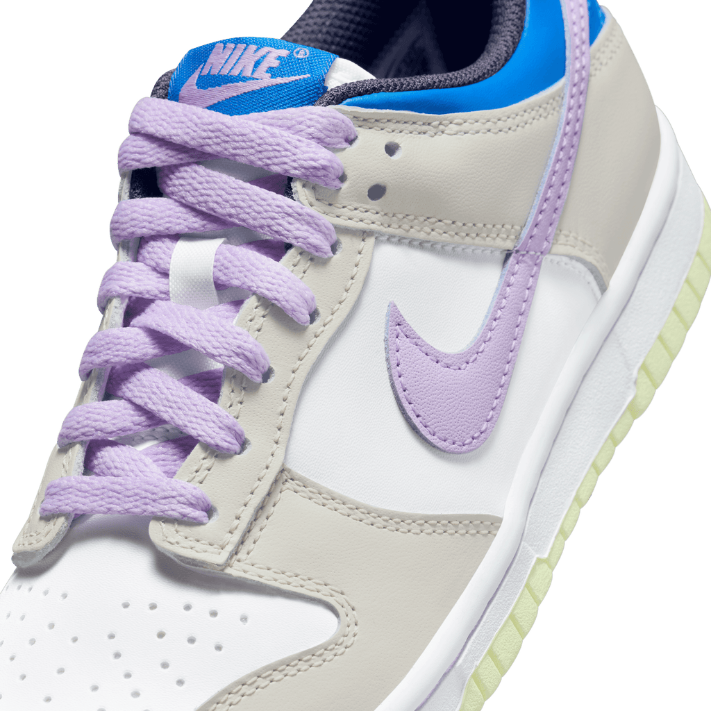 Big Kids' Nike Dunk Low "Khaki Blue Pink"