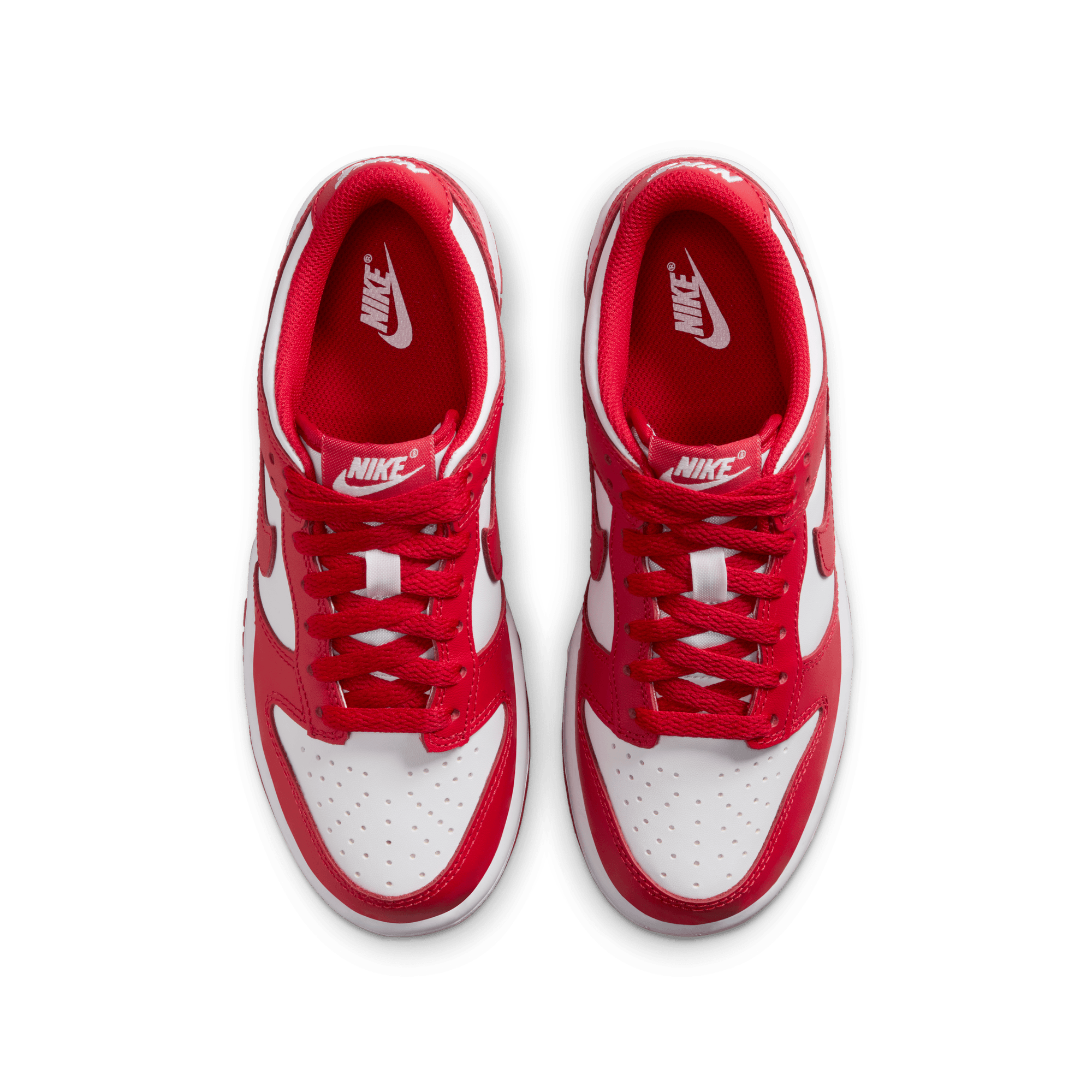 Big Kids' Nike Dunk Low "White University Red"