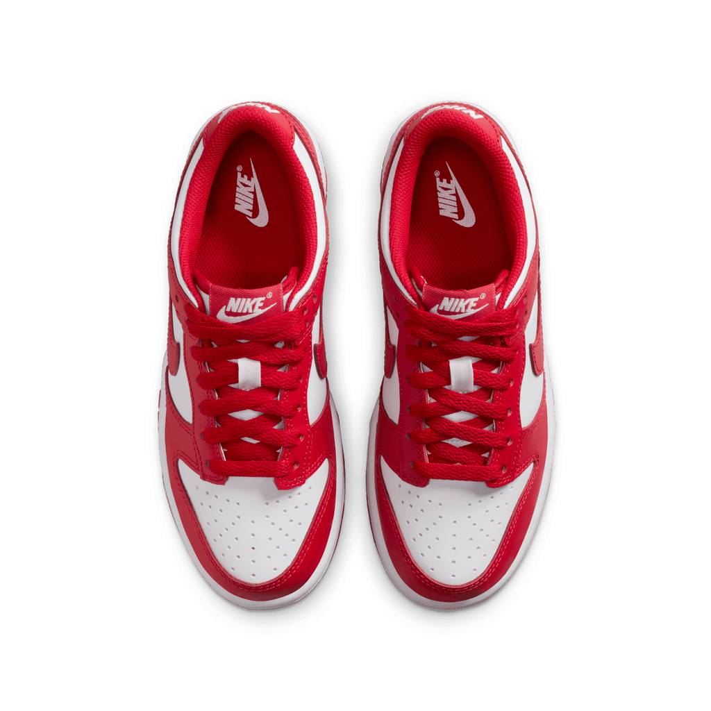 Big Kids' Nike Dunk Low "White University Red"