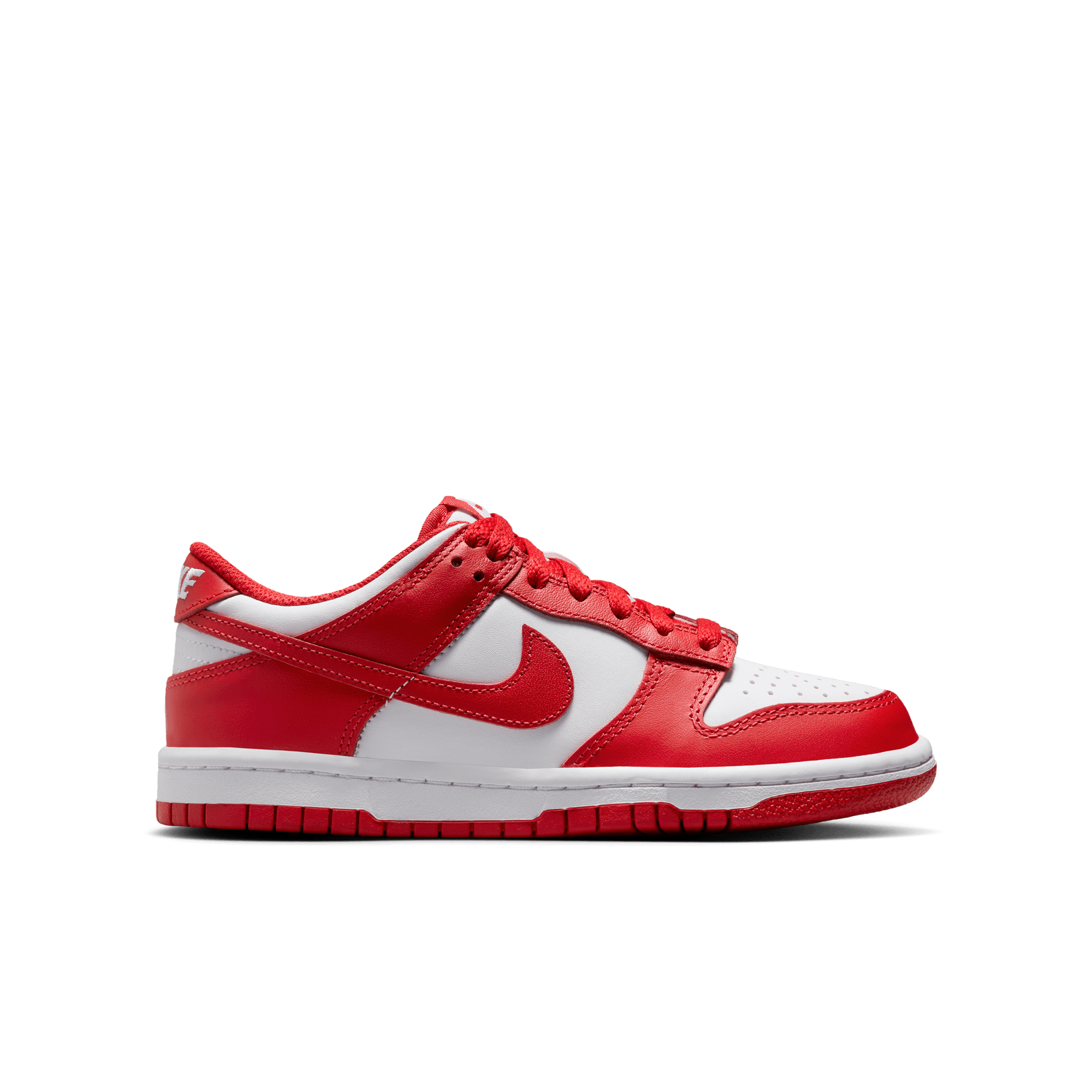 Big Kids' Nike Dunk Low "White University Red"