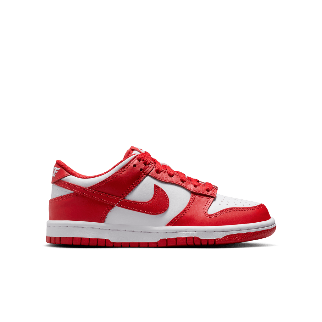 Big Kids' Nike Dunk Low "White University Red"